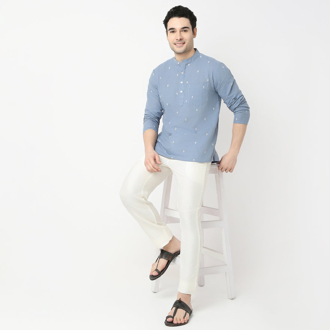 Relaxed Fit Jacquard Kurta