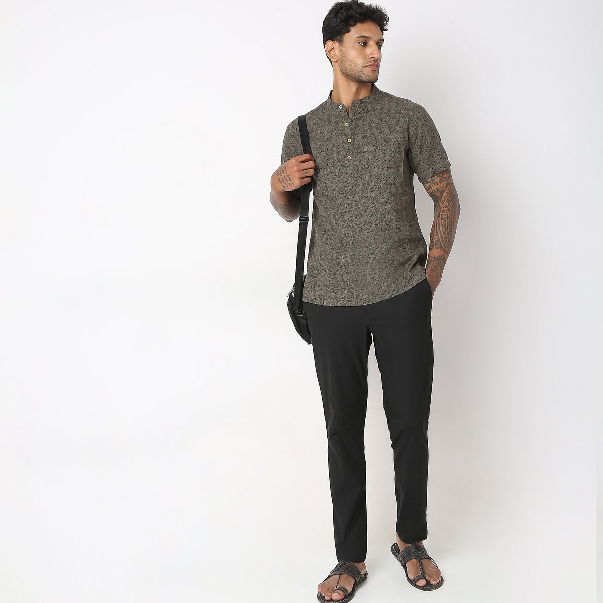 Regular Fit Jacquard Kurta