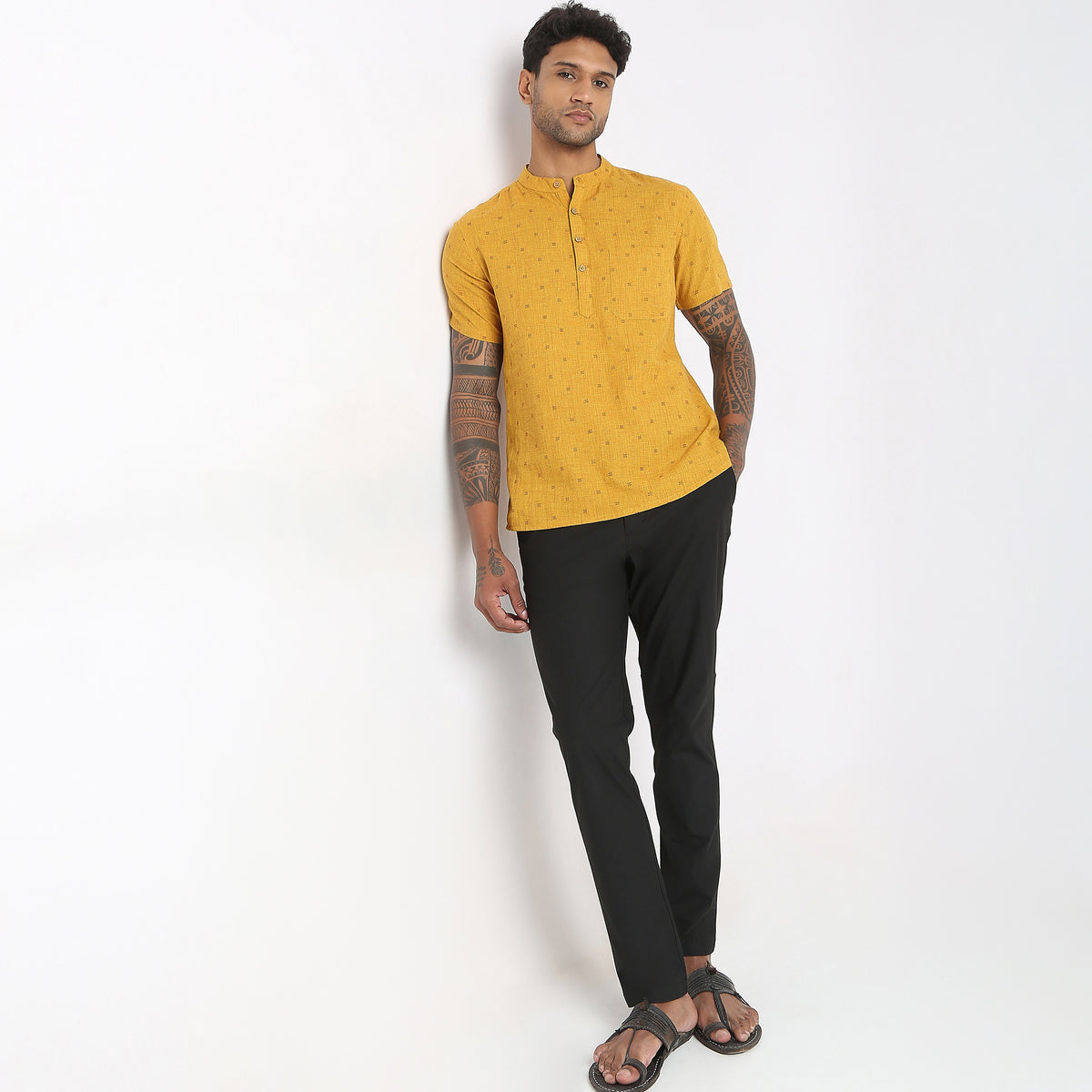 Regular Fit Jacquard Kurta