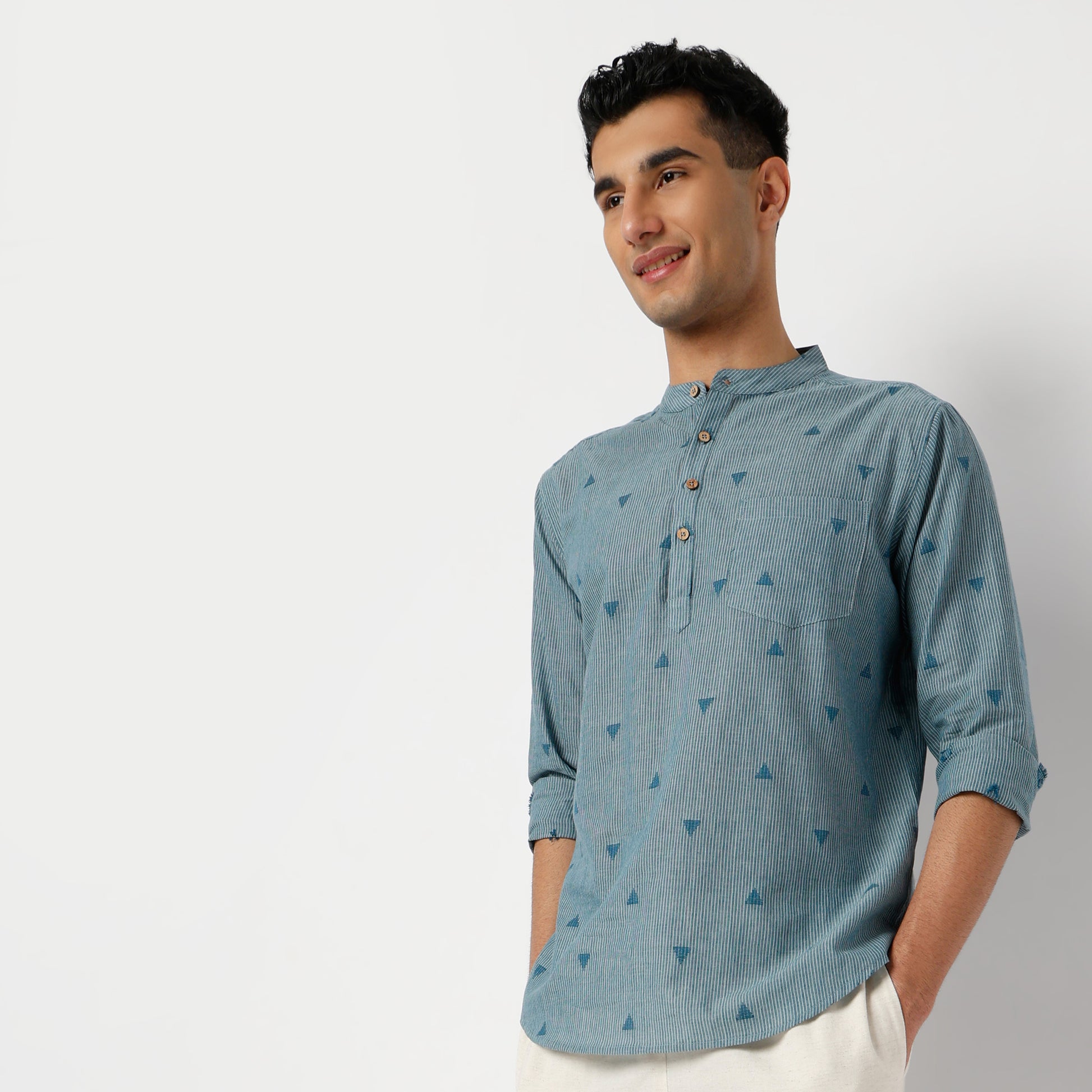 Regular Fit Jacquard Short Length Kurta