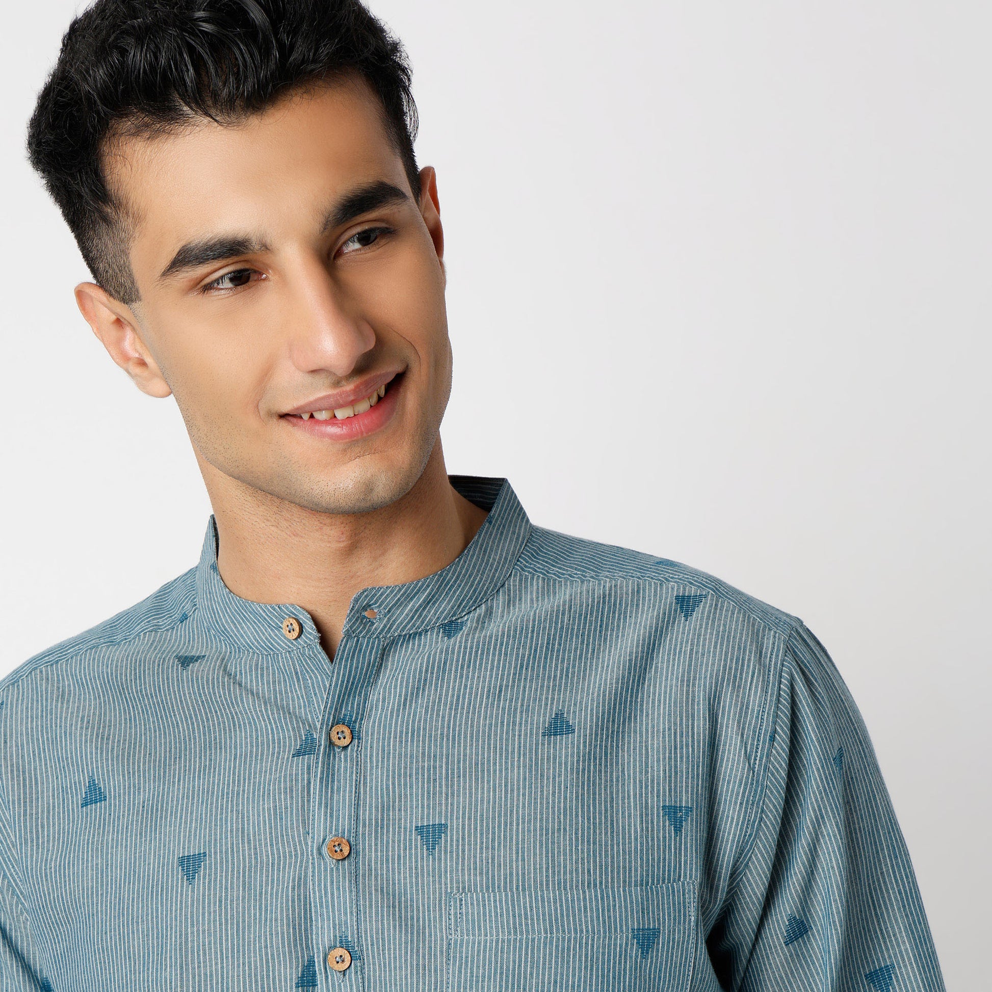 Regular Fit Jacquard Short Length Kurta