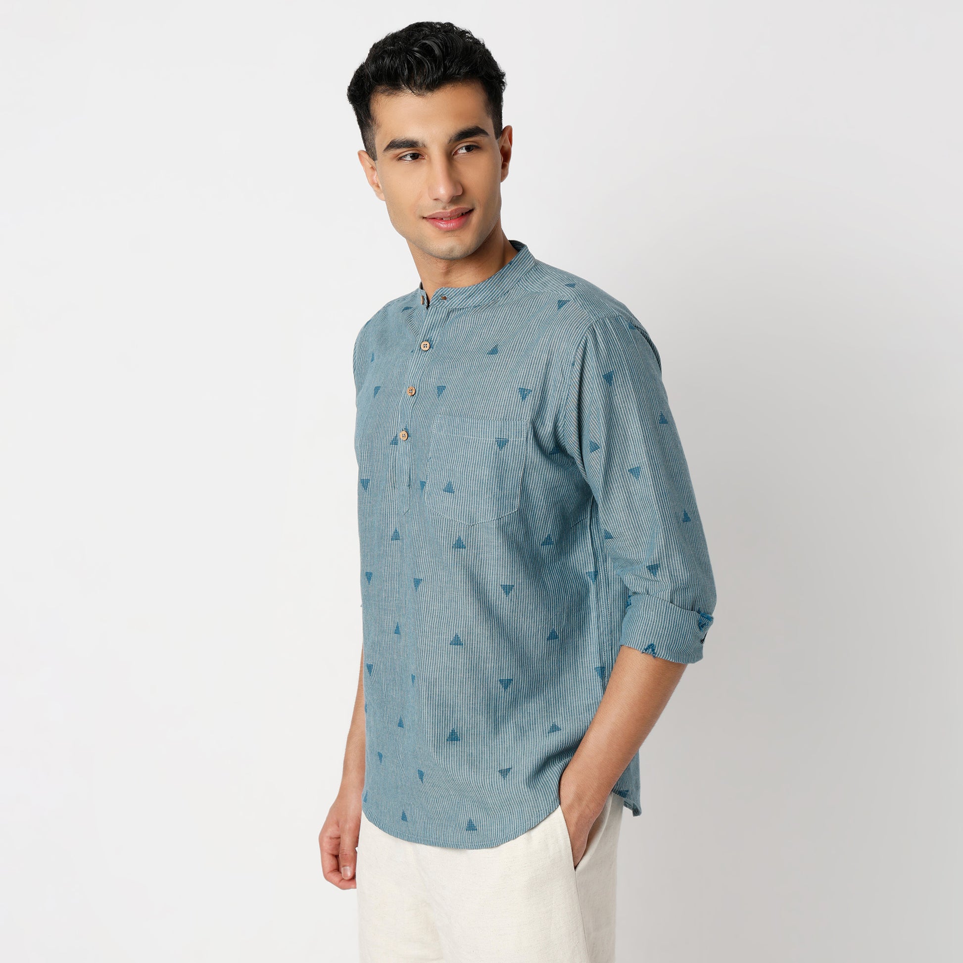 Regular Fit Jacquard Short Length Kurta
