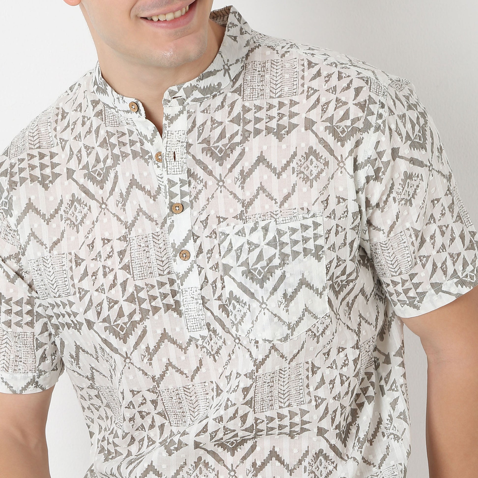 Relaxed Fit Printed Short Kurta