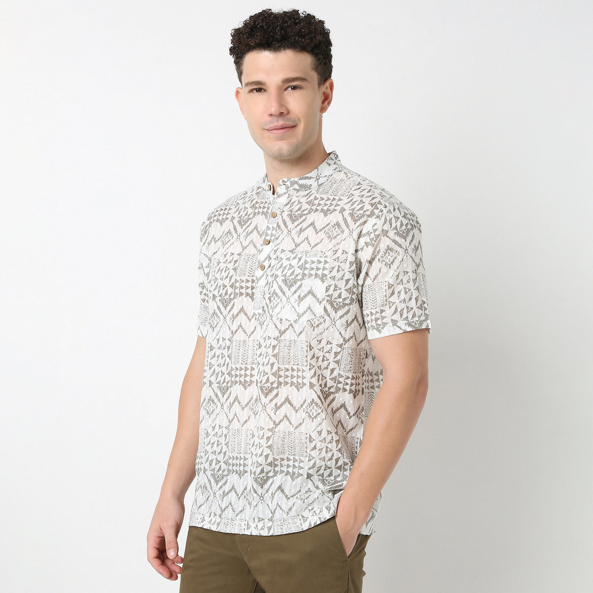 Relaxed Fit Printed Short Kurta