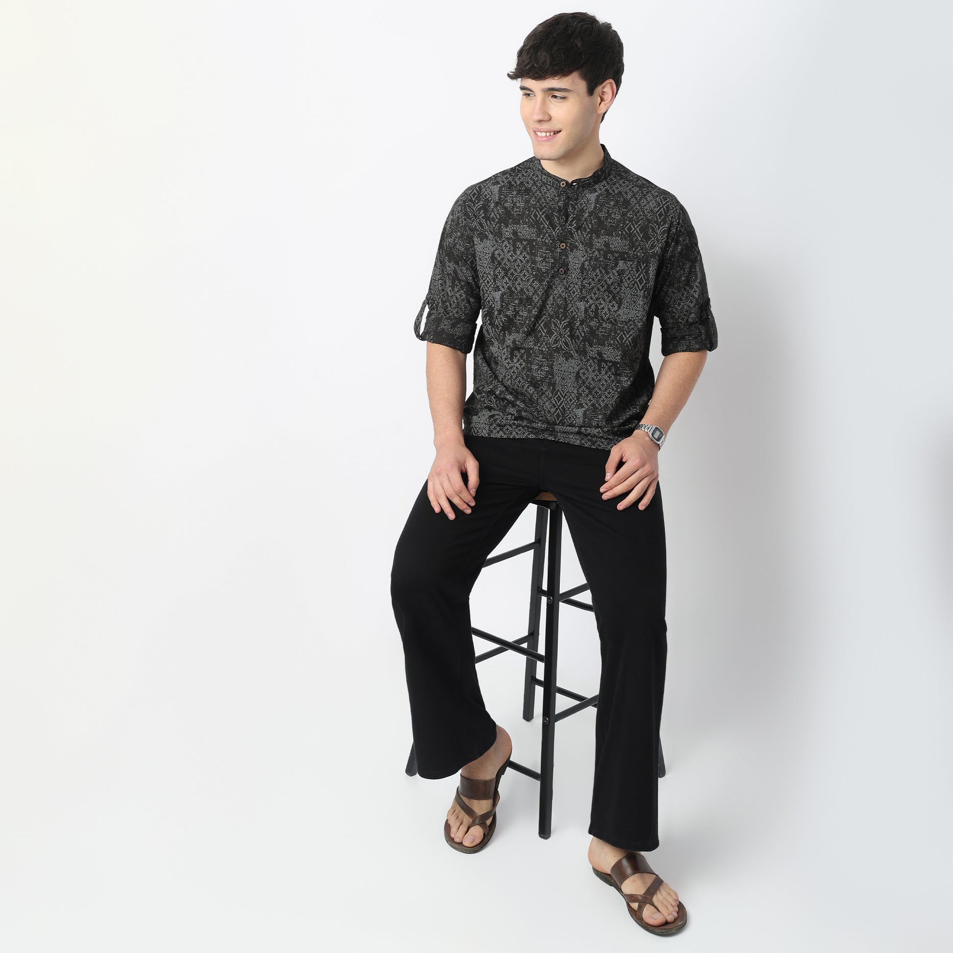 Printed Cotton Short Kurta