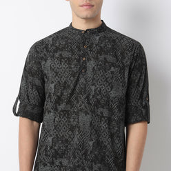 Printed Cotton Short Kurta