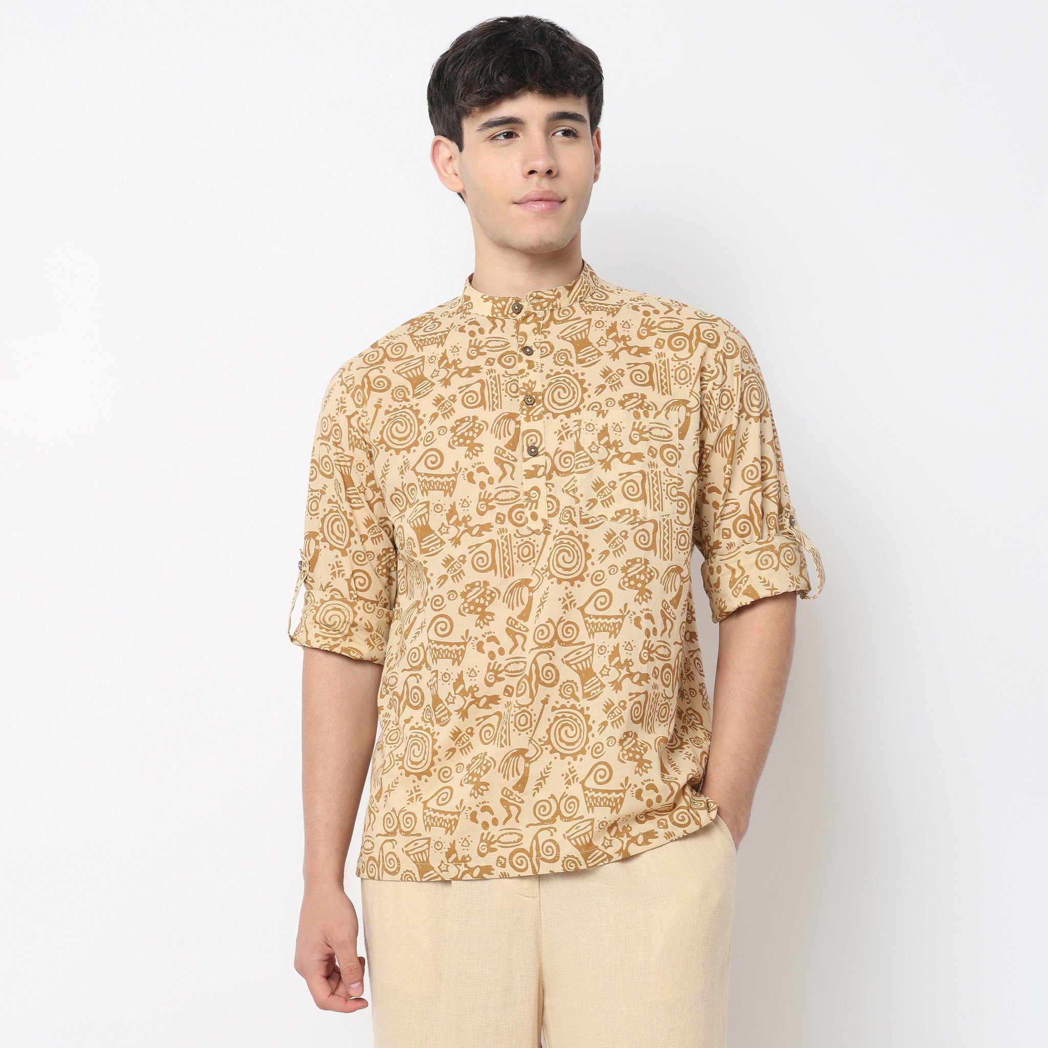 Printed Cotton Short Kurta