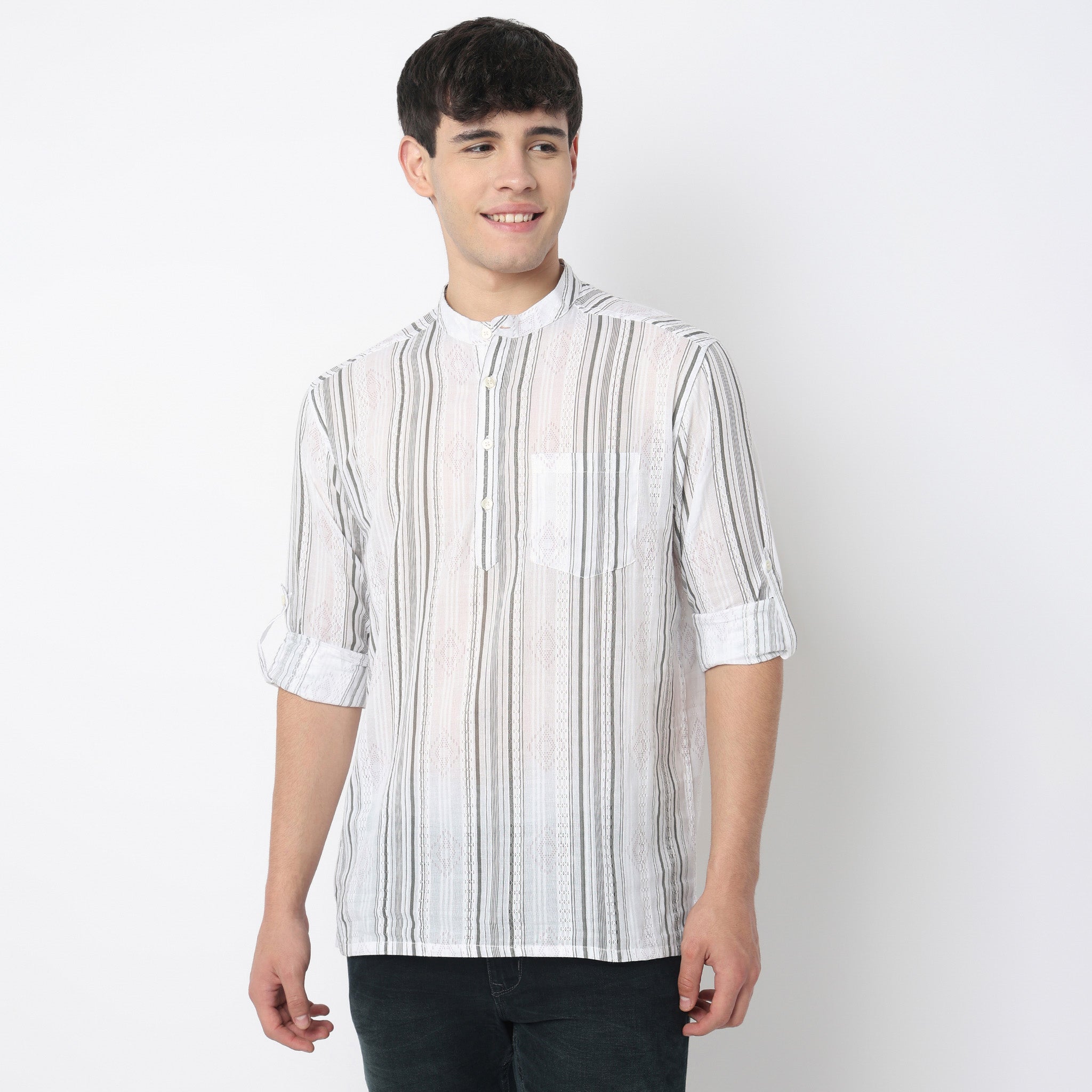 Striped Cotton Short Kurta