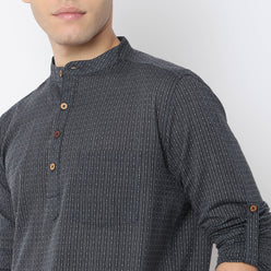 Structured Cotton Short Kurta