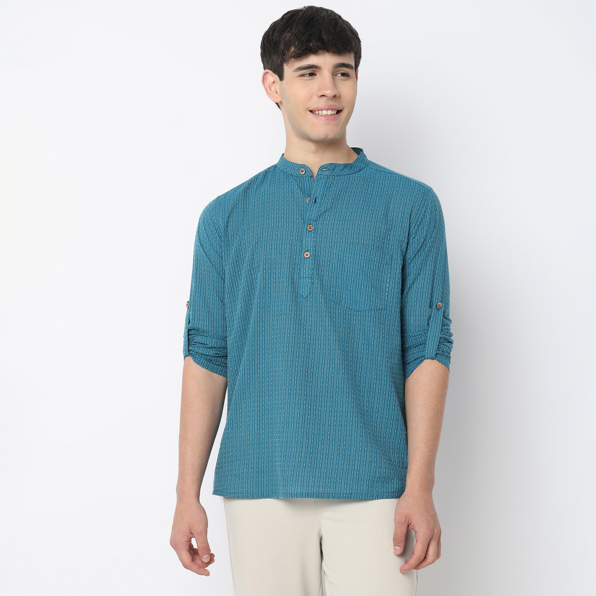 Structured Cotton Short Kurta