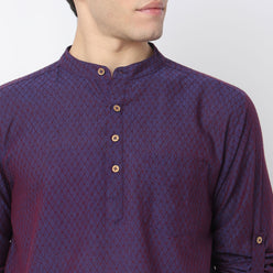 Jacquard Cotton Short Kurta
