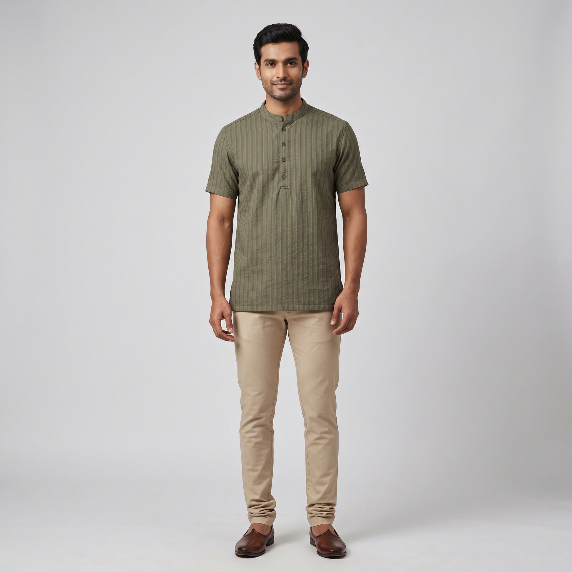 Cotton Striped Short Kurta