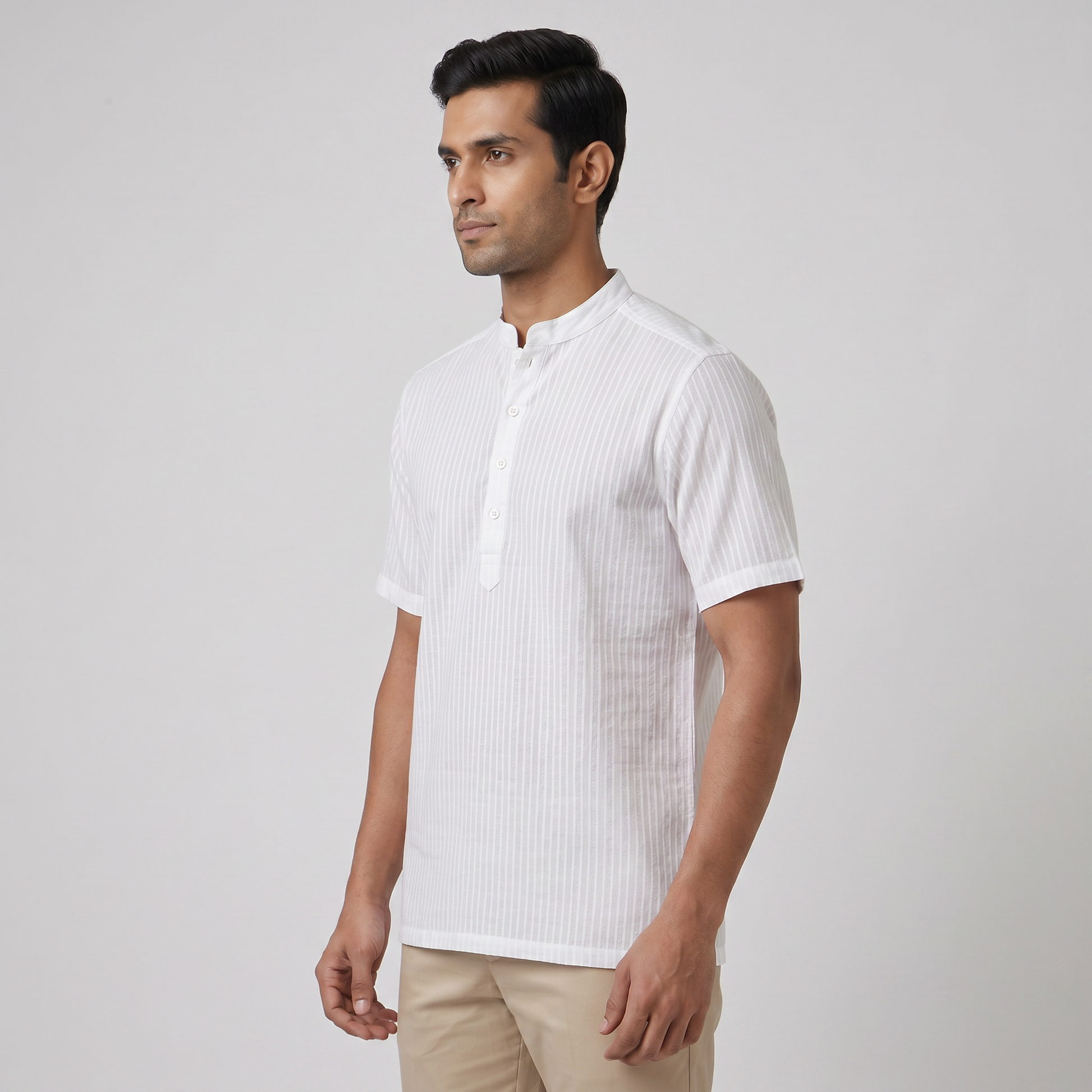 Cotton Striped Short Kurta