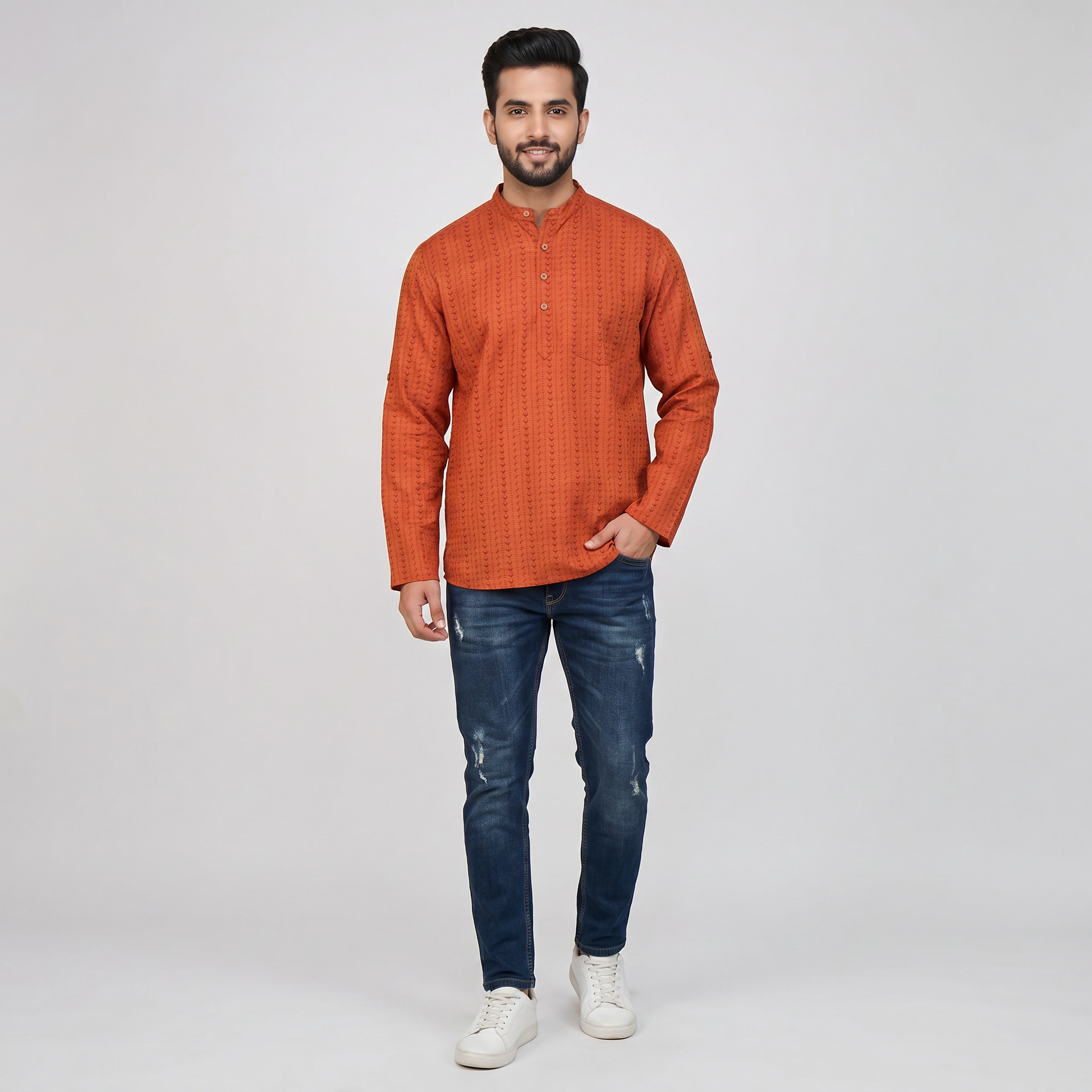 Cotton Embellished Short Kurta