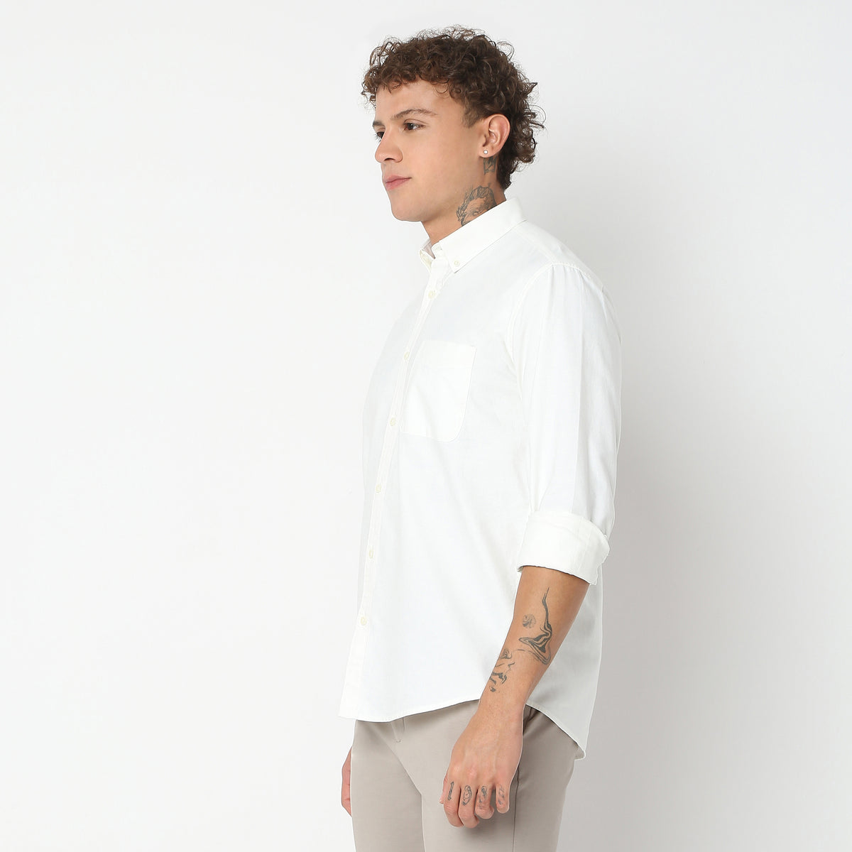 Slim Fit Solid Shirt