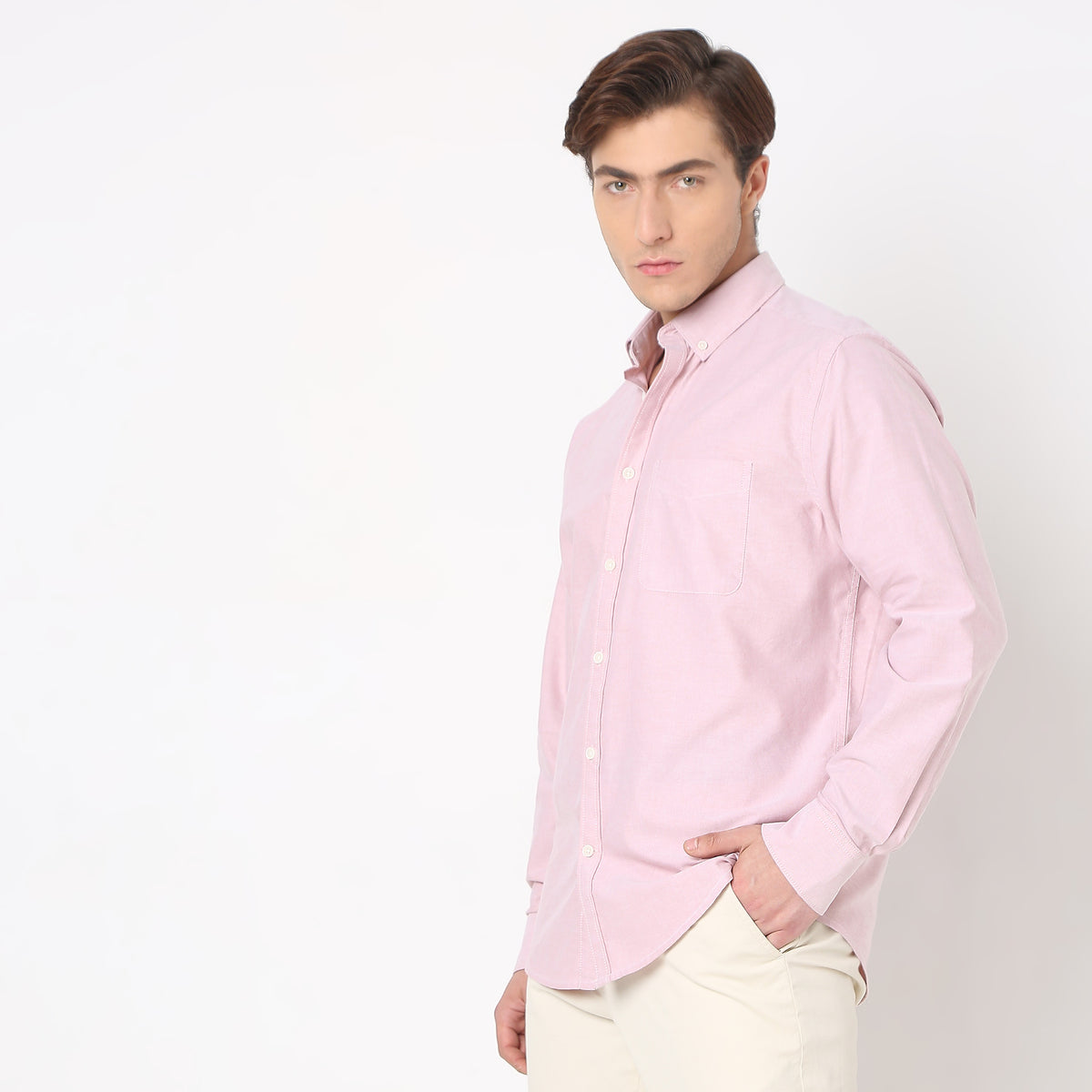 Slim Fit Solid Shirt