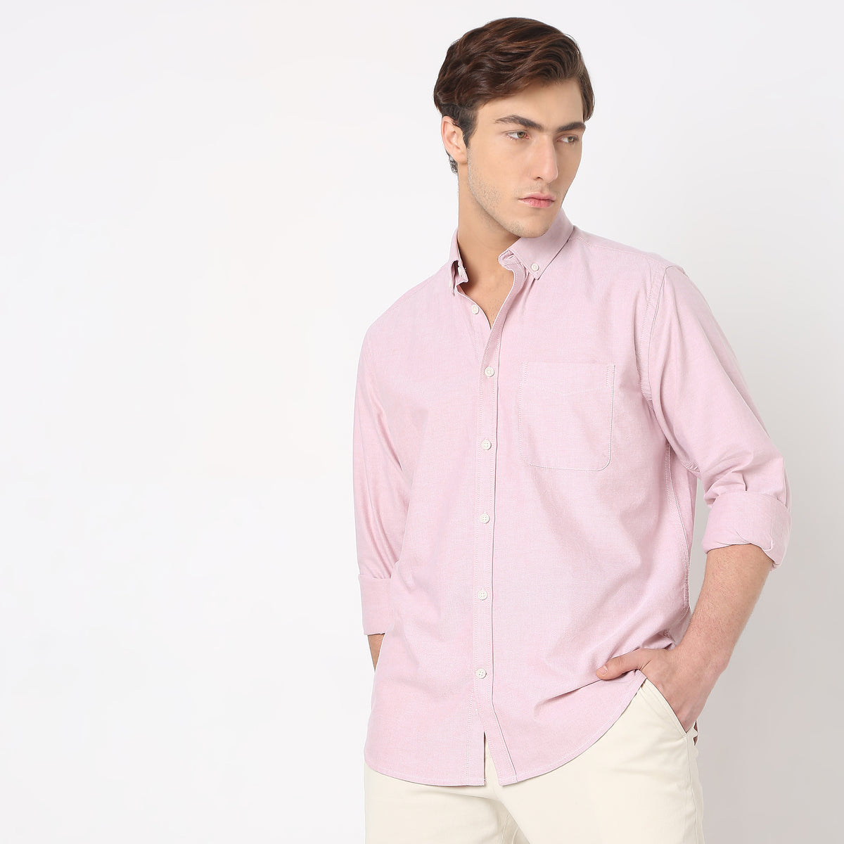 Slim Fit Solid Shirt