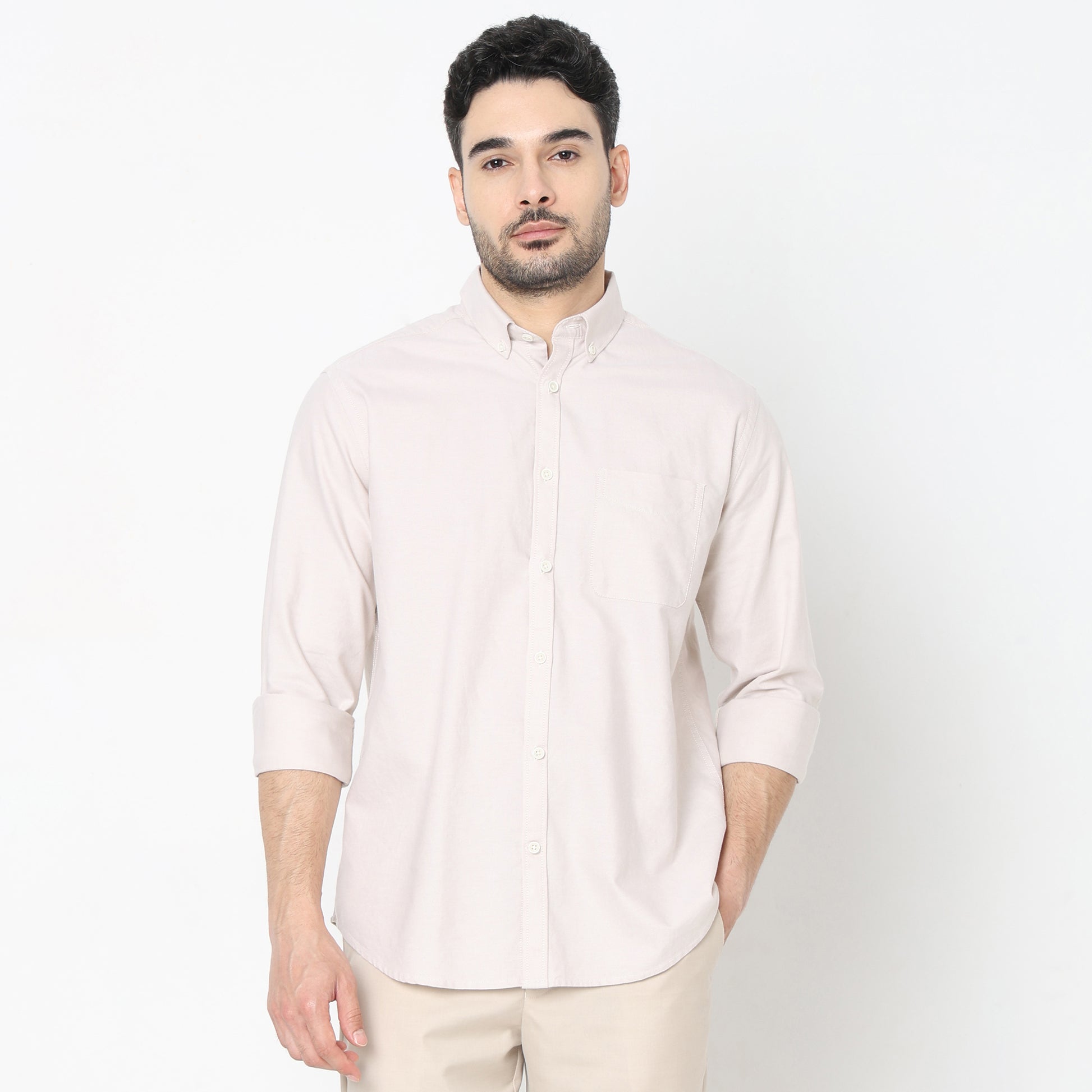 Slim Fit Solid Shirt
