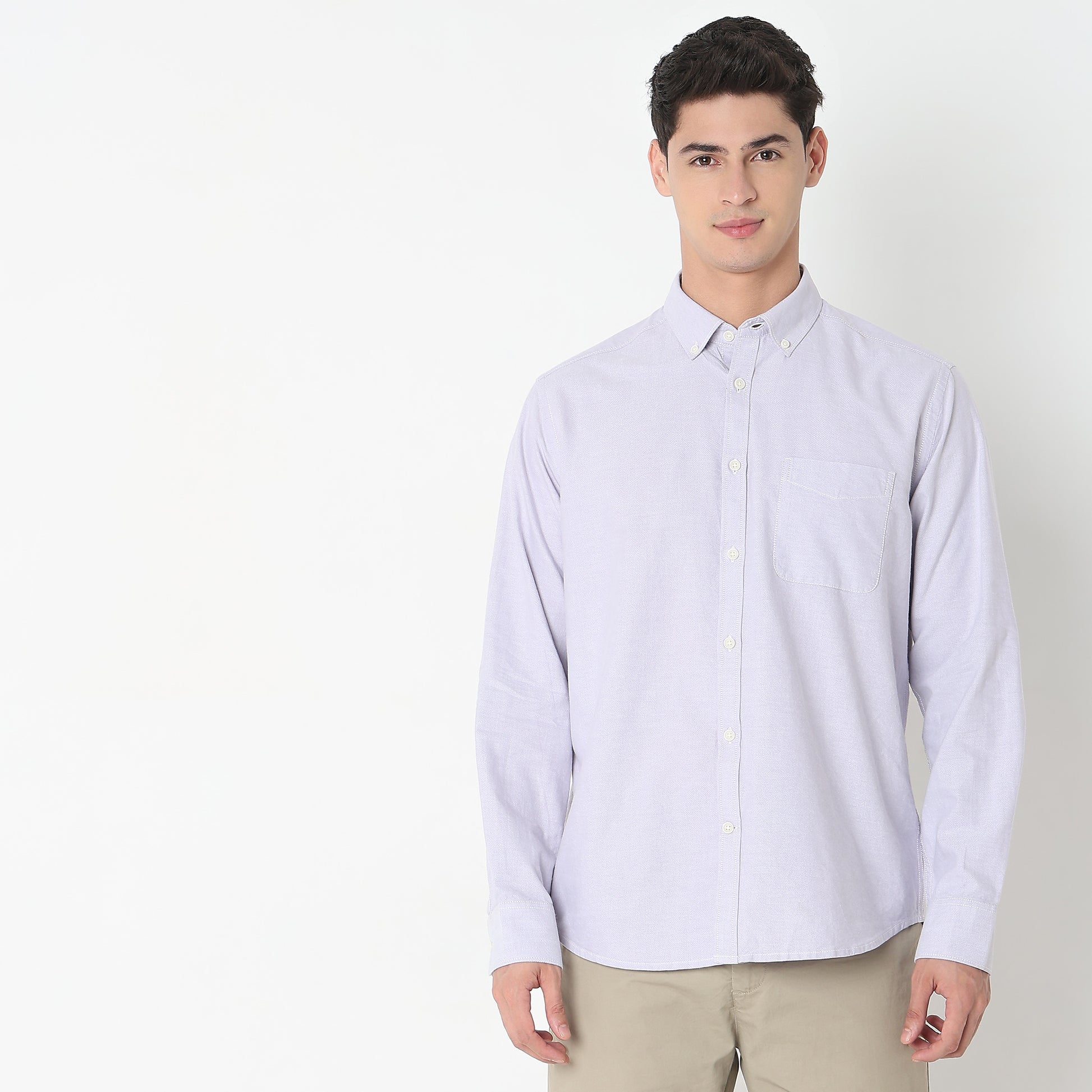 Slim Fit Solid Shirt