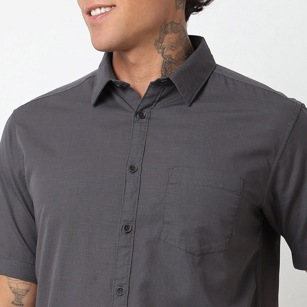 Slim Fit Solid Shirt