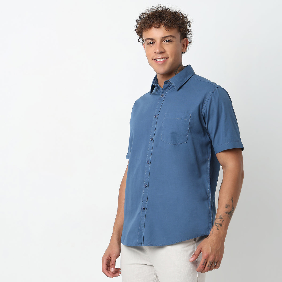 Slim Fit Solid Shirt