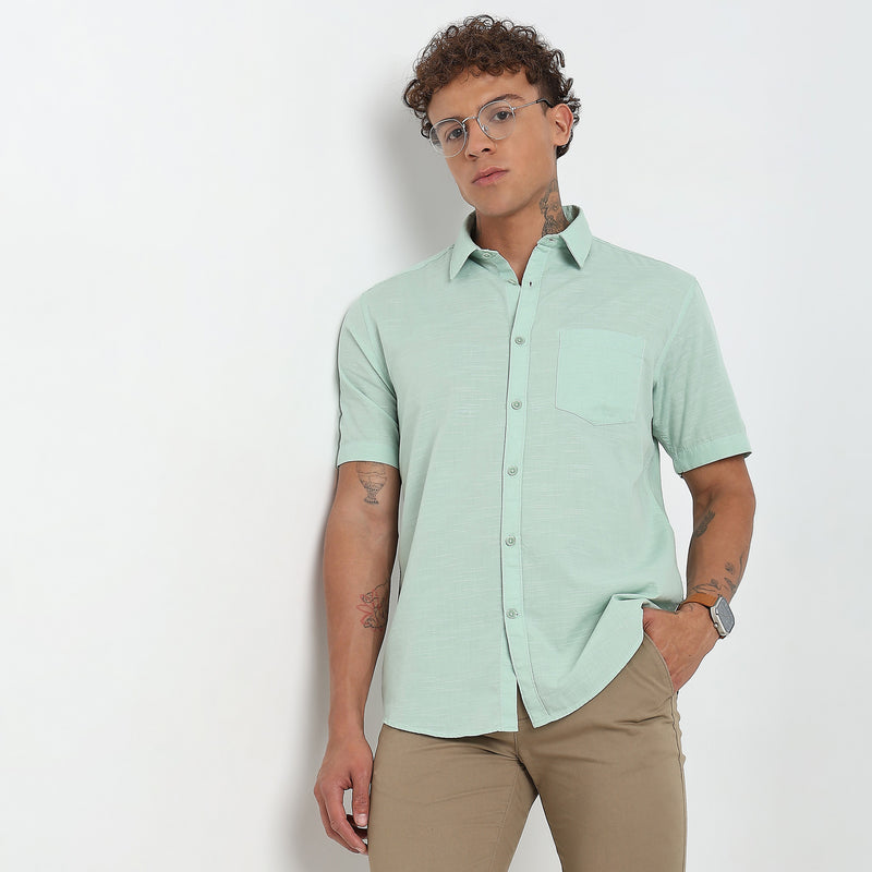 Slim Fit Solid Shirt