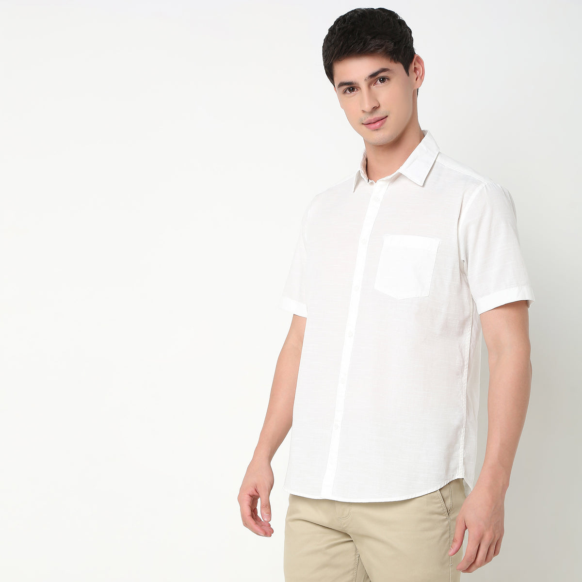 Slim Fit Solid Shirt