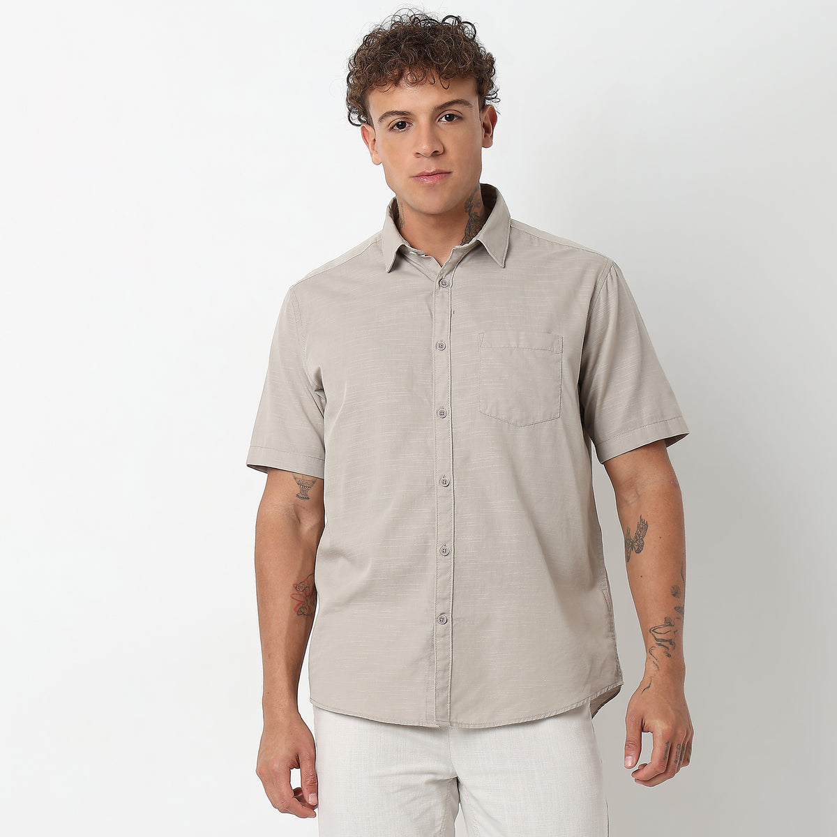 Slim Fit Solid Shirt