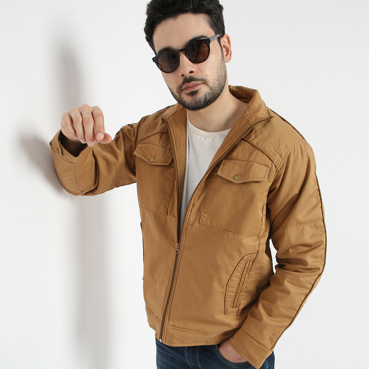 Regular Fit Solid Jacket