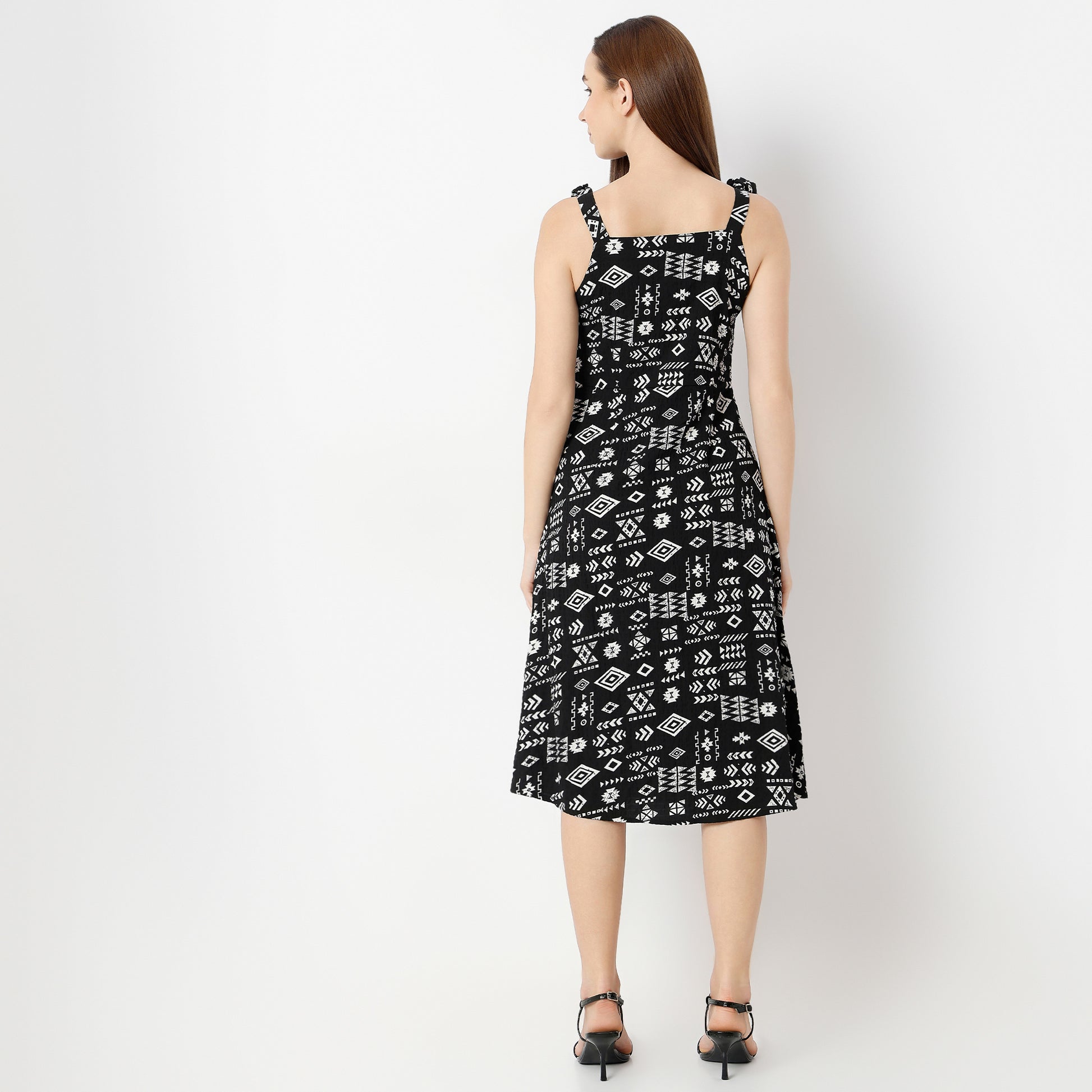 Flare Fit Printed Dress