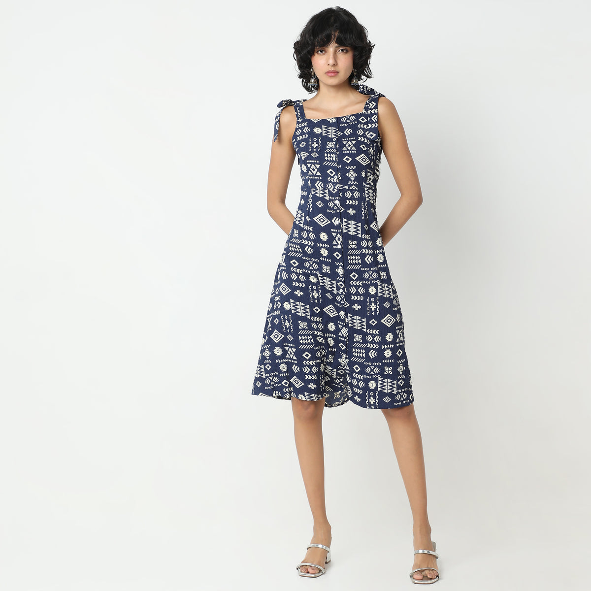 Flare Fit Printed Dress