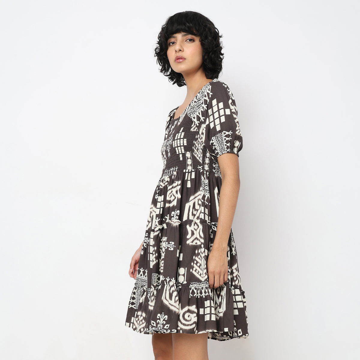 Flare Fit Printed Dress