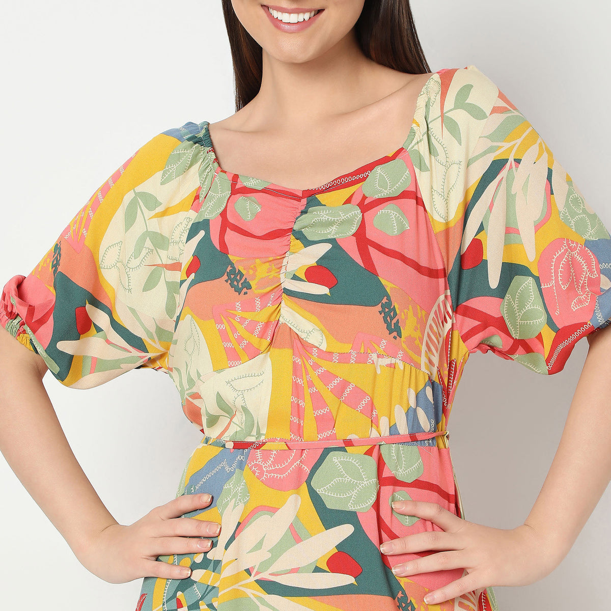 Flare Fit Printed Dress