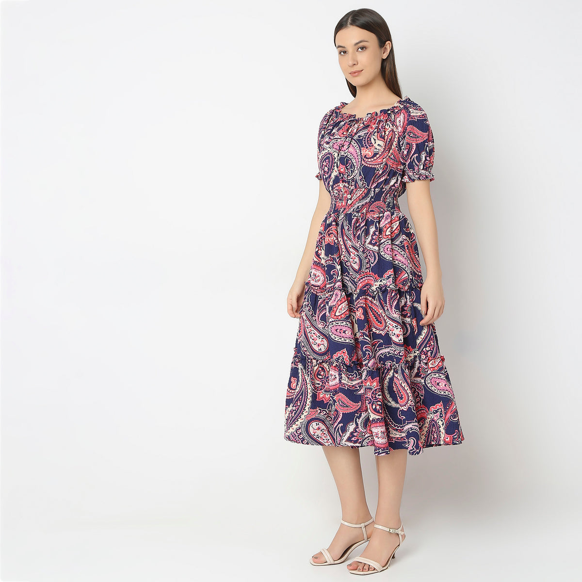 Flare Fit Printed Dress