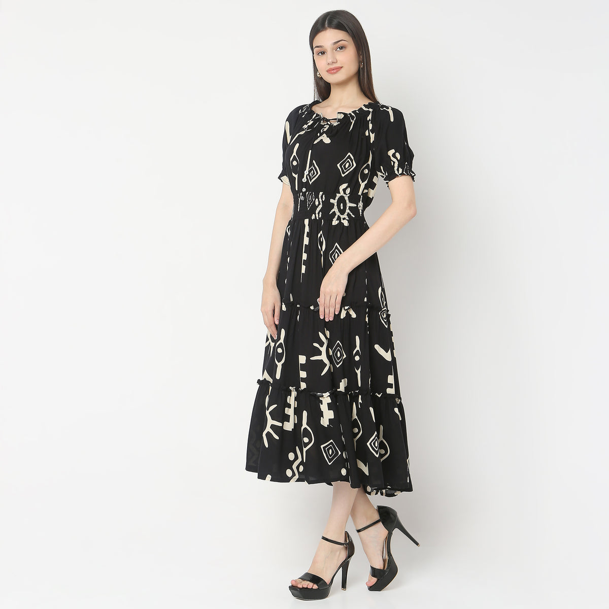 Flare Fit Printed Dress