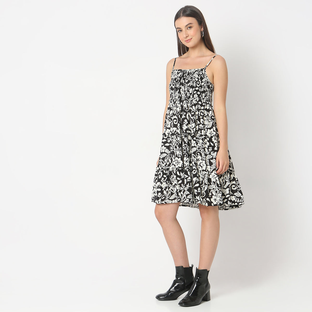 Flare Fit Printed Dress