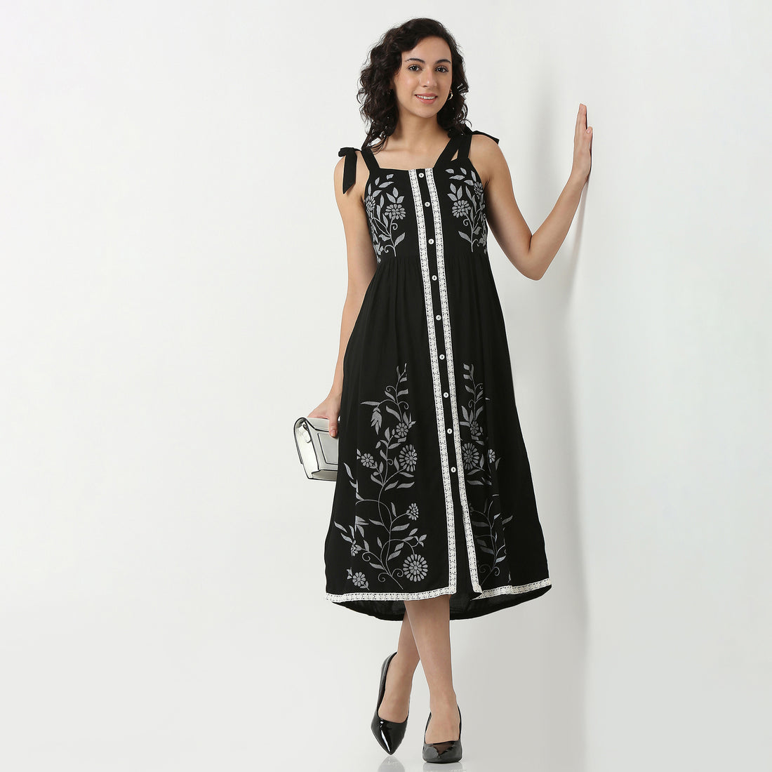 Rayon Printed Flared Dress