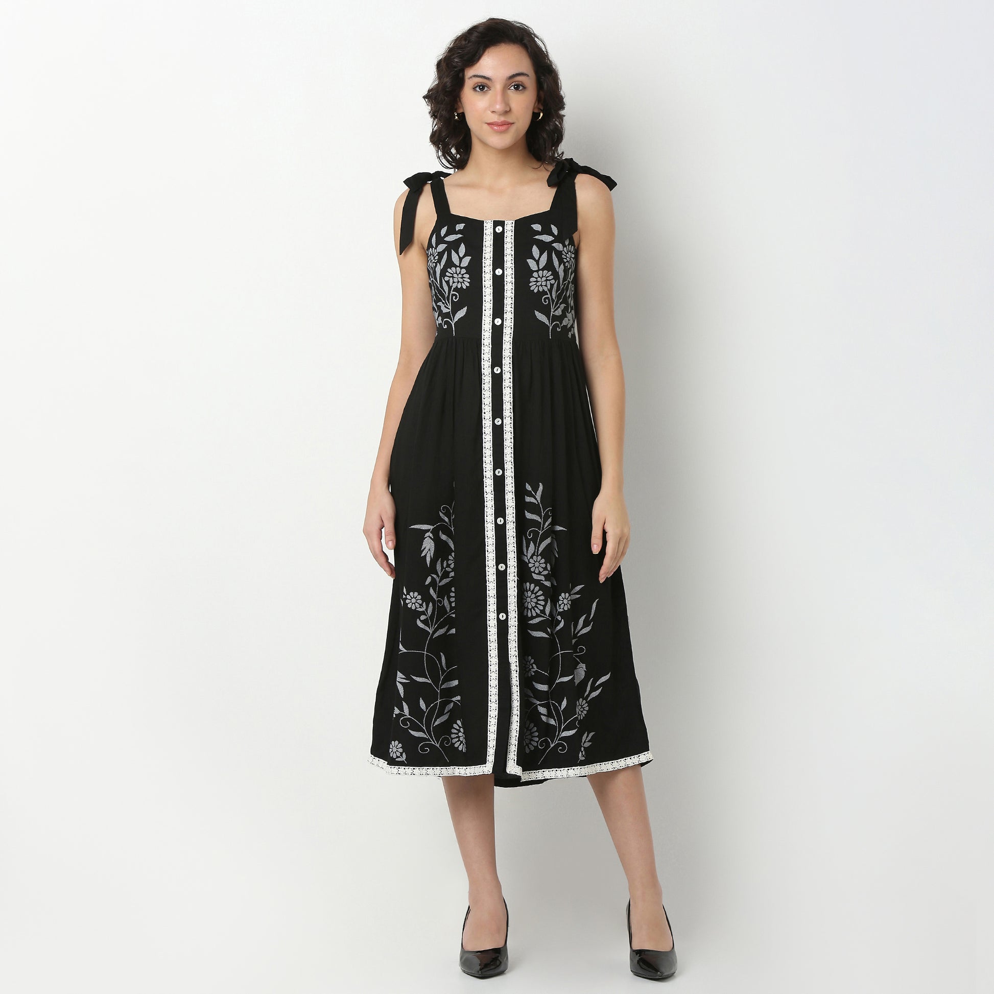 Rayon Printed Flared Dress