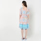 Printed Front Ruched Tiered Dress