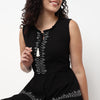 Embroidered Sleeveless Shift Dress