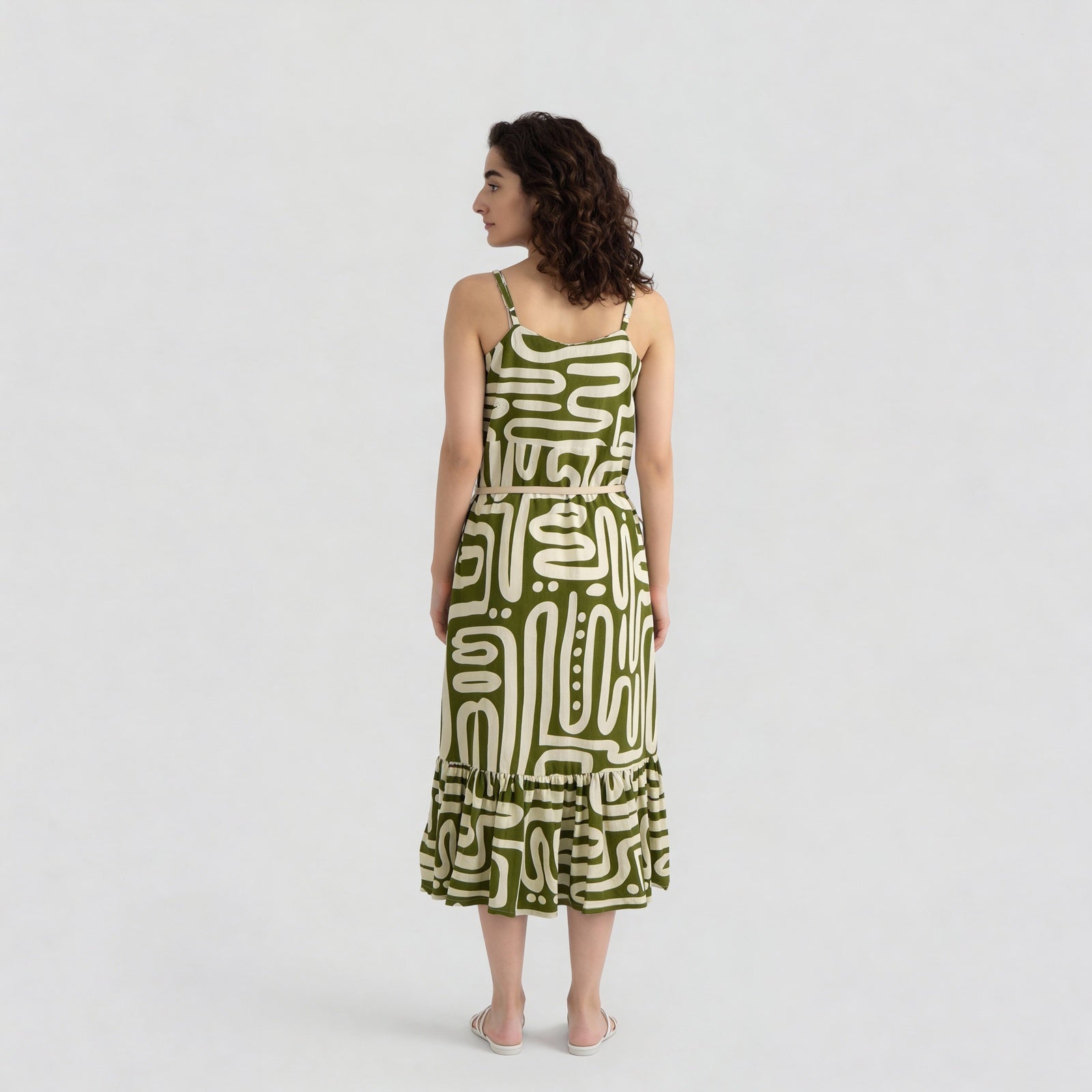Polyester Printed Sleeveless Dress