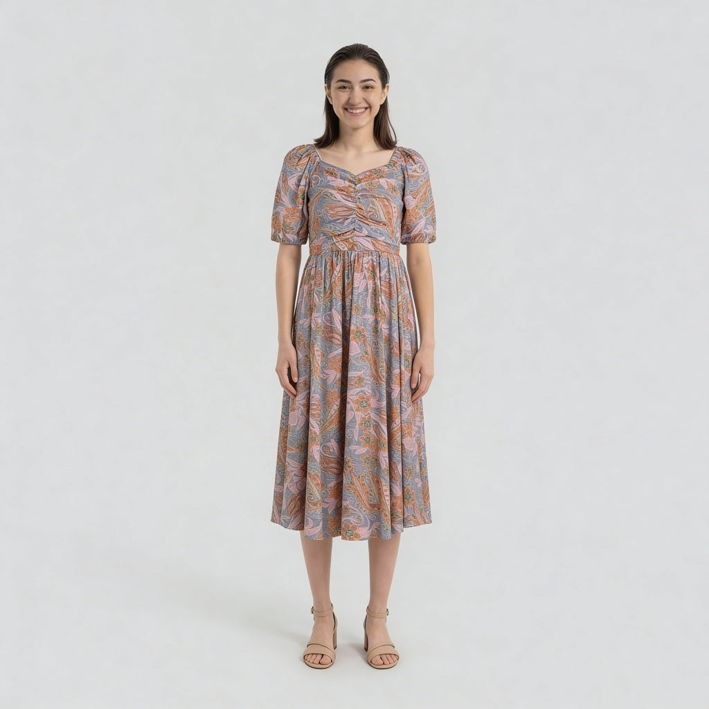 Front Rushed Dress
