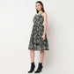 Strappy Tiered Printed Dress