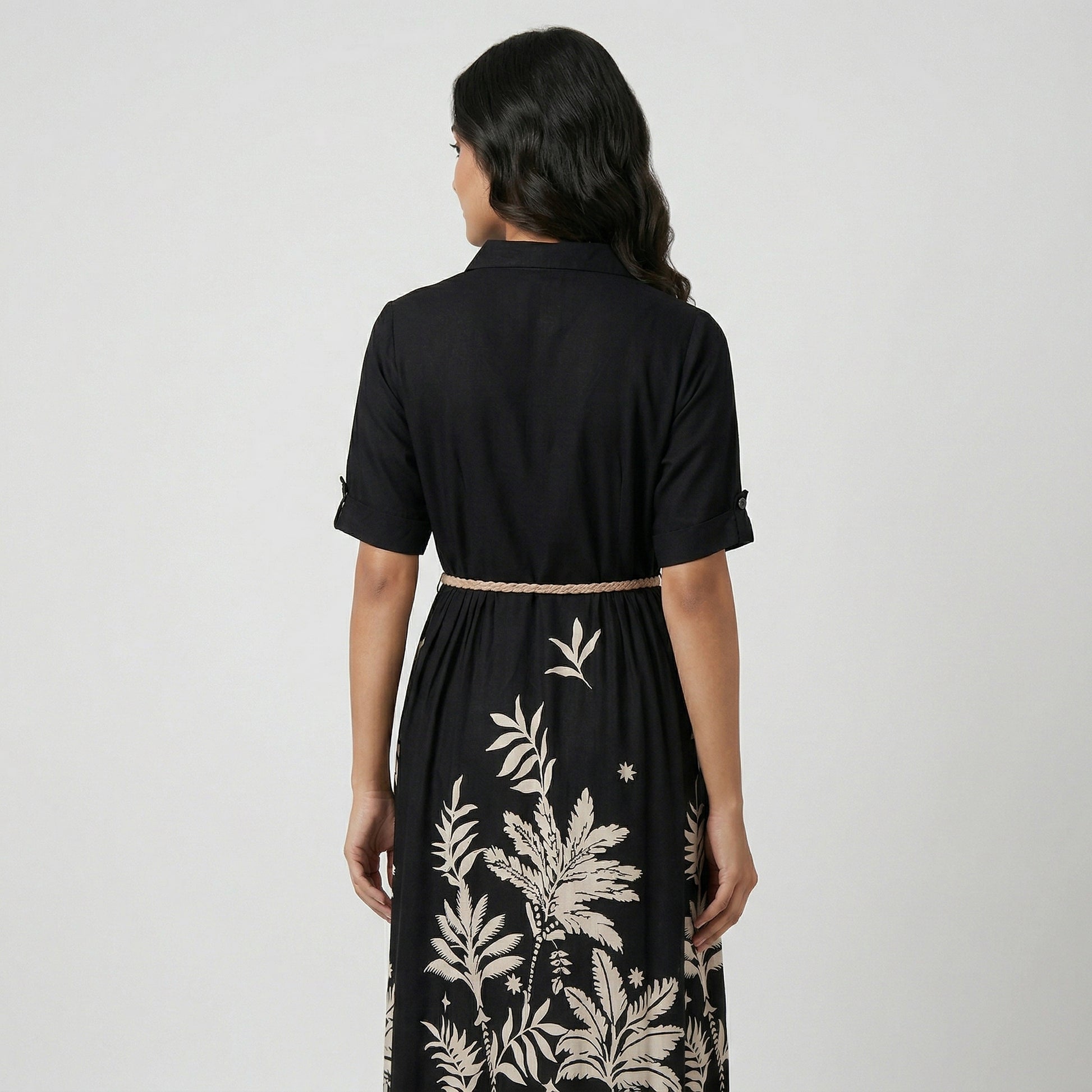 Shirt Collar Half Placket Dress
