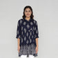 Woven Printed V-Neck Flared Dress
