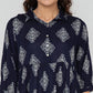 Woven Printed V-Neck Flared Dress