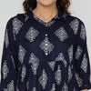 Woven Printed V-Neck Flared Dress