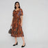 Knitted Printed Flared Dress