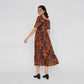 Knitted Printed Flared Dress