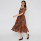 Knitted Printed Flared Dress